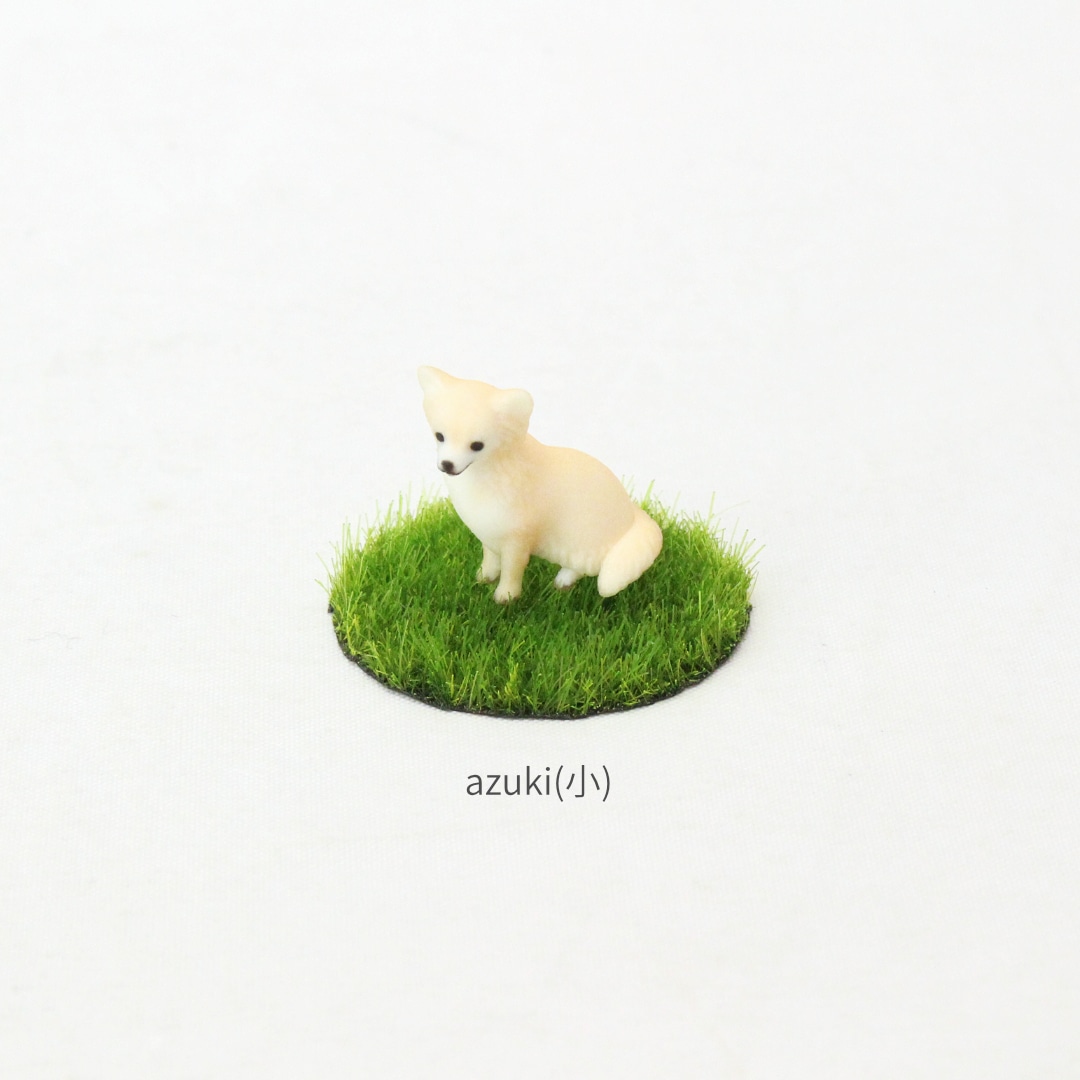 ロング・コート・チワワ・クリームのミニチュア3Dフィギュア | ミニ