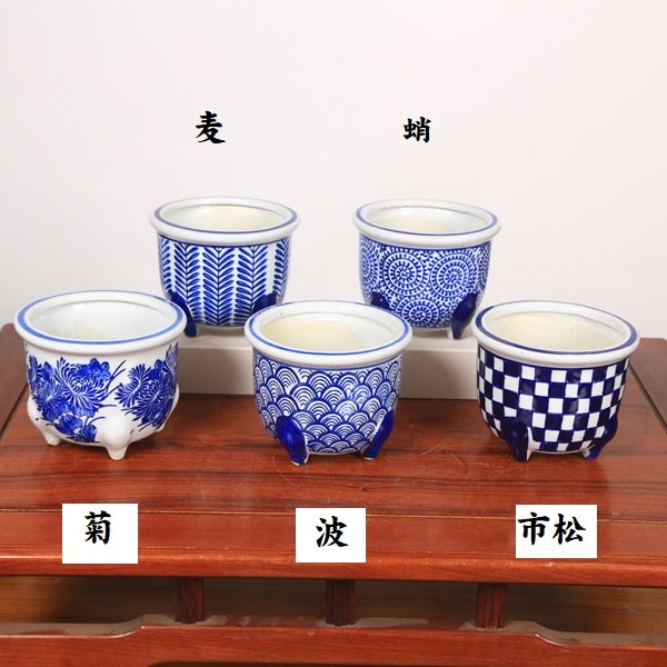 鉢：丸脚植木鉢 大 4.5号*資材 | 盆栽鉢・水盤,お買い得小鉢,絵柄物