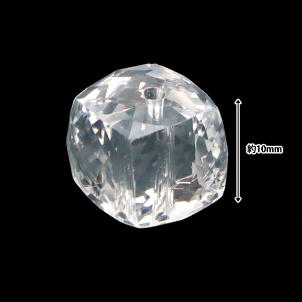 アクセサリー素材 『天然水晶 ファセットキューブ 約10mm 1個入り