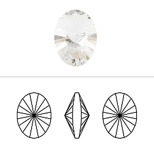 スワロフスキー 『#4122 Oval Rivoli アクアマリン 約14×10.5mm 1粒