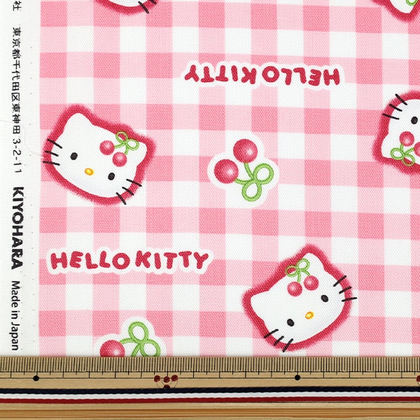 数量5から】 生地 『オックス ハローキティ さくらんぼ ピンク 832032