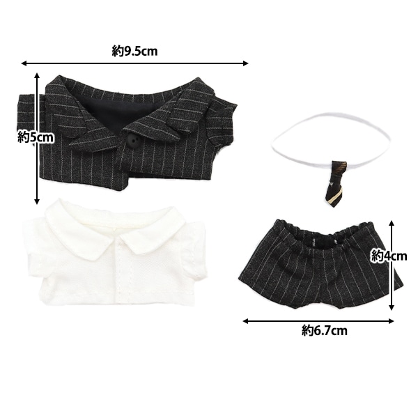 ぬいぐるみ服 『スーツセット チャコール Mサイズ MPA-26B』 手芸
