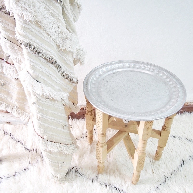 モロッコ・メタルトレイテーブル 【直径48cm】（トレイと脚のセット