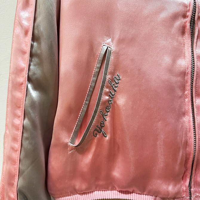 XXLサイズ]しだれ桜柄刺繍リバーシブルスカジャン【送料無料】｜和柄