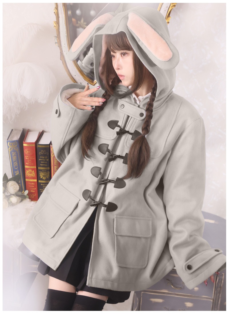 暖か裏ボア、ねこ耳うさぎ耳オリジナルダッフルコート。 ｜ Favorite