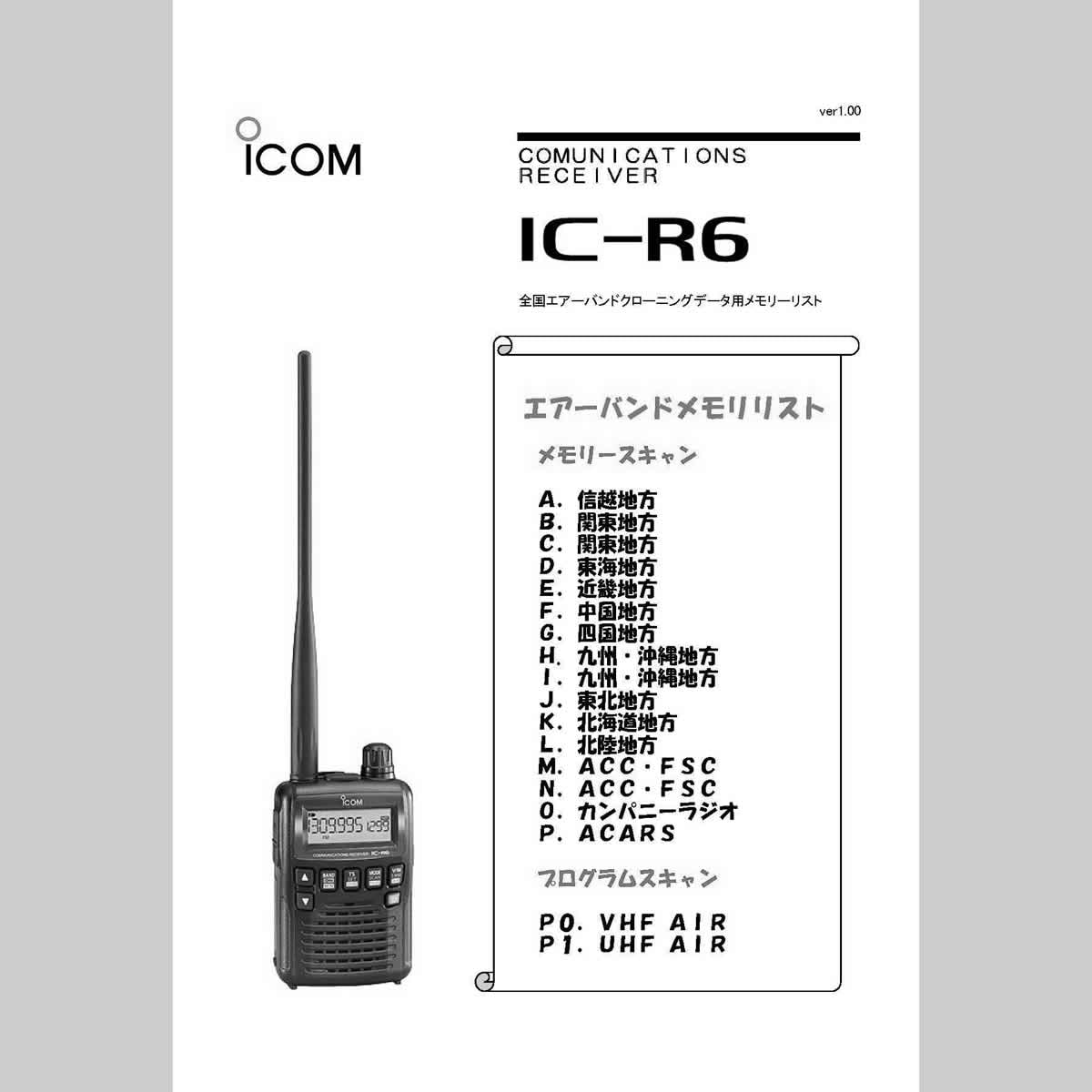 IC-R6 エアーバンドスペシャル アイコム 広帯域ハンディレシーバー