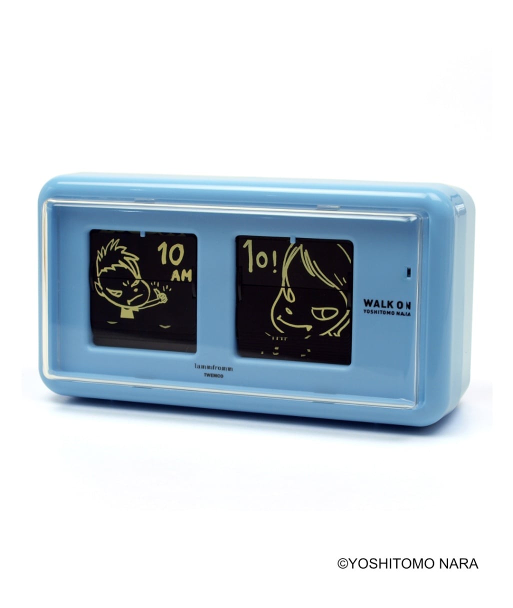 ラムフロム限定色】奈良美智 パタパタクロック WALK ON（ホワイト