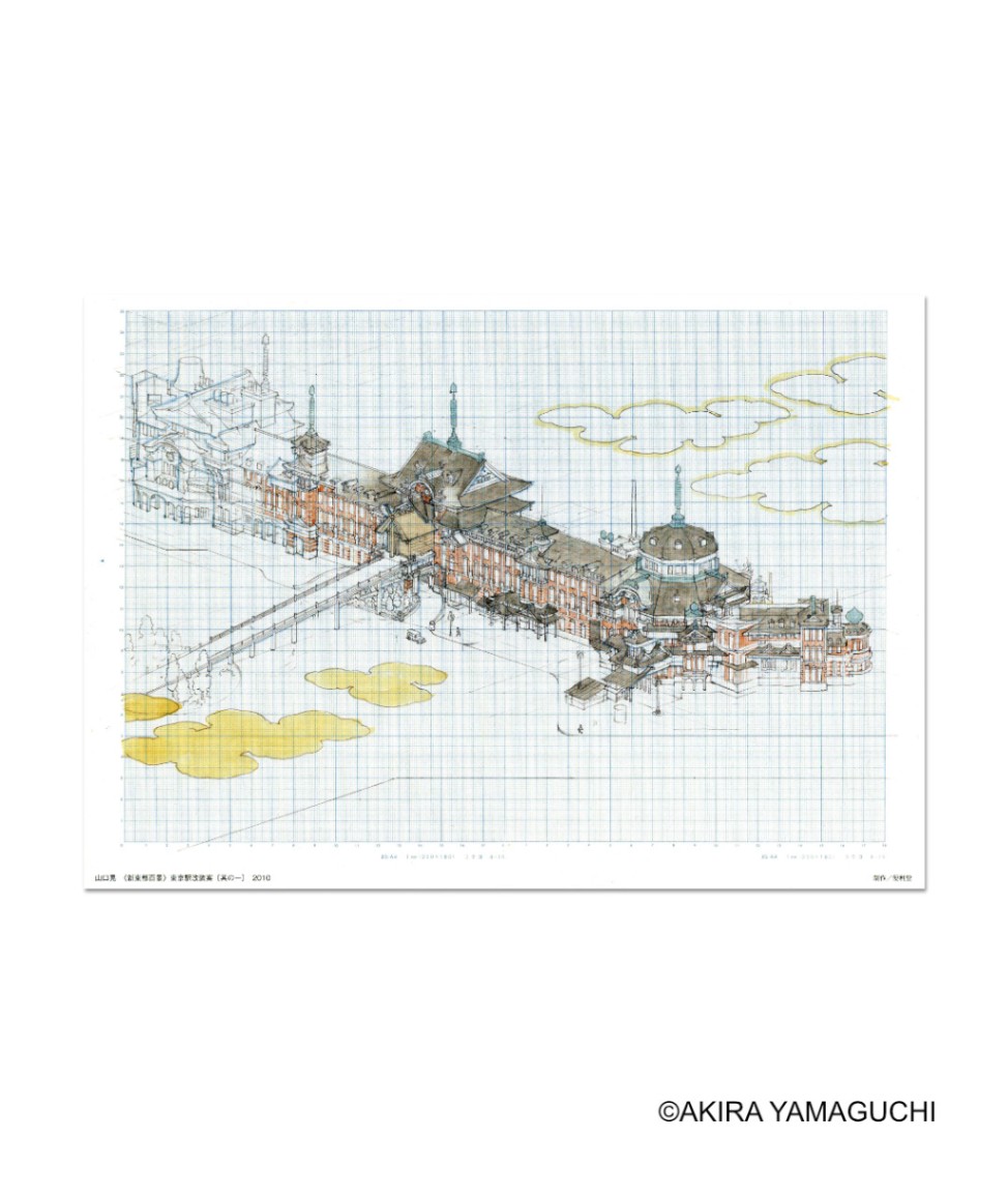 山口晃 A4額絵(ポスター) [百貨店圖 日本橋三越]｜ラムフロム - アート