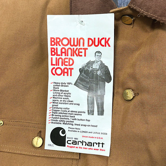 70's Carhartt BROWNDUCK BLANKET LINED COVERALL DEADSTOCK Made in