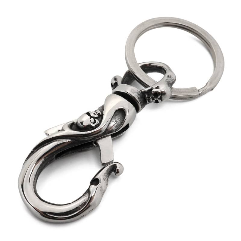 ステンレス スカルキーリング リング付き [z051-z011] | キーチェーン