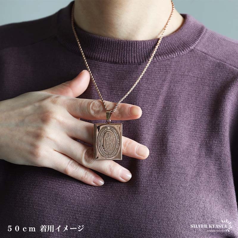 ステンレス ロケットペンダントネックレス マリア 3色 50cm 60cm