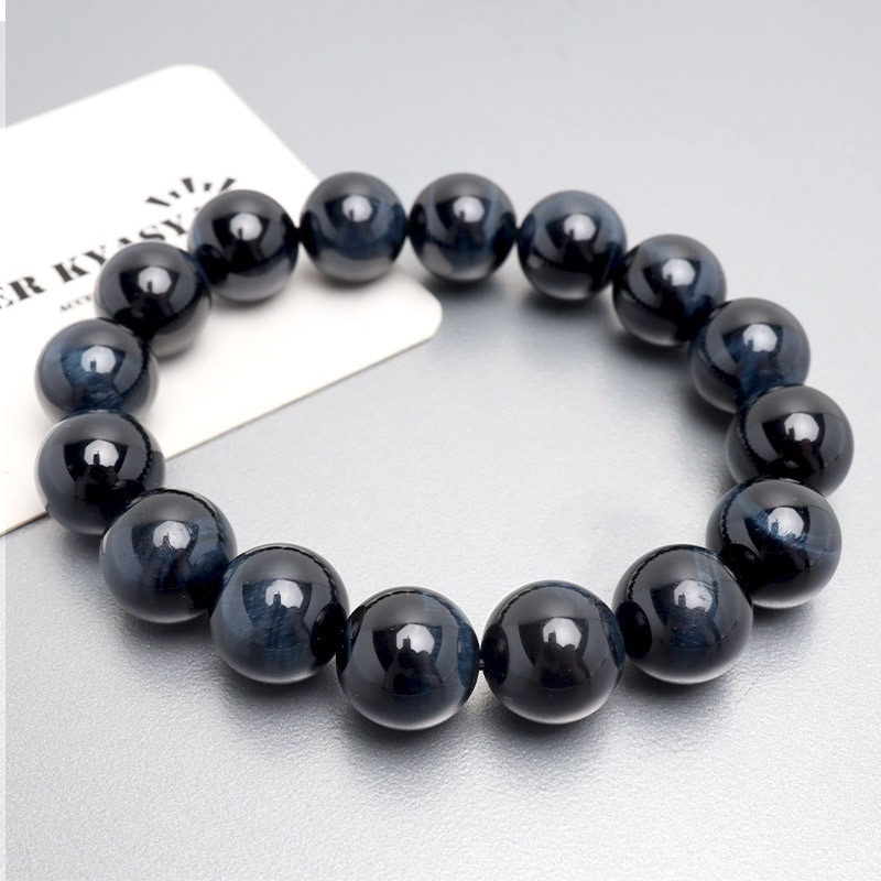 天然ブルータイガーアイブレス 12.5mm [b863-12mm] | ブレスレット