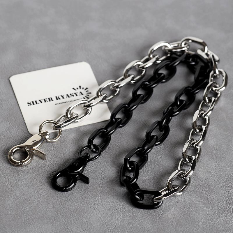 ブラック シルバー ウォレットチェーン [wc039] | ウォレットチェーン