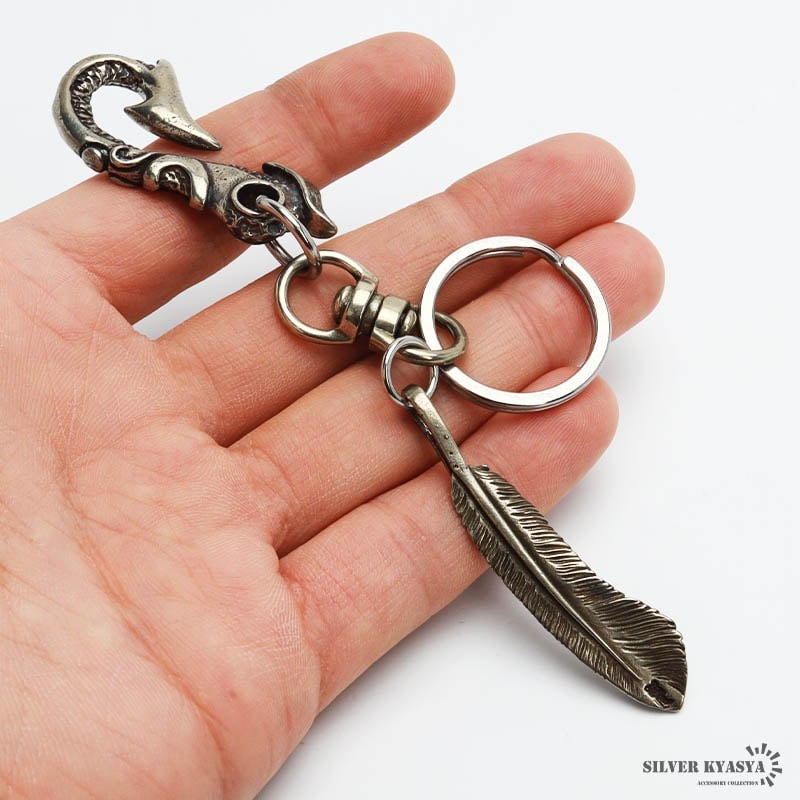 釣り針 キーリング フェザー フック [z035] | キーチェーン