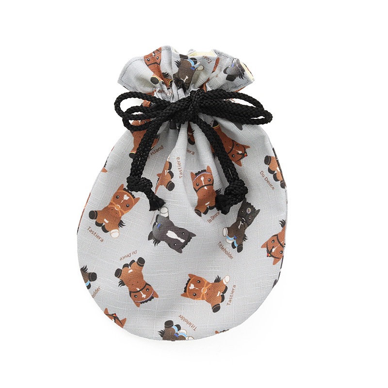 アイドルホース柄 巾着【グレー】 | カテゴリー一覧,雑貨・カプセル