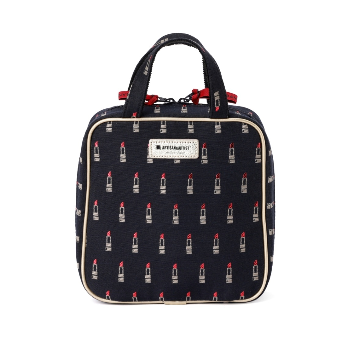 オンライン限定 タテ型収納のスクエアポーチ ヴァリアント・ルージュ