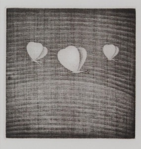 浜口陽三 メゾチント「真紅の蝶」 148/180 浜口陽三（Yozo Hamaguchi