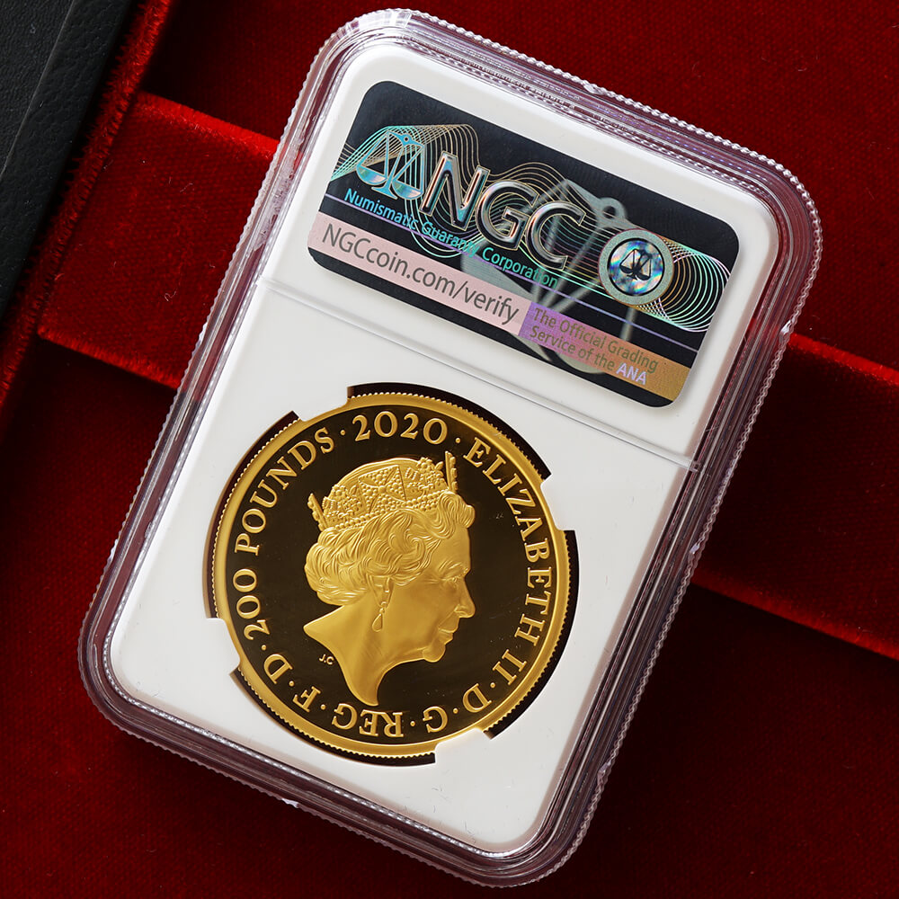 最高鑑定】2020年 イギリス スリー・グレイセス 200ポンド 2オンス金貨