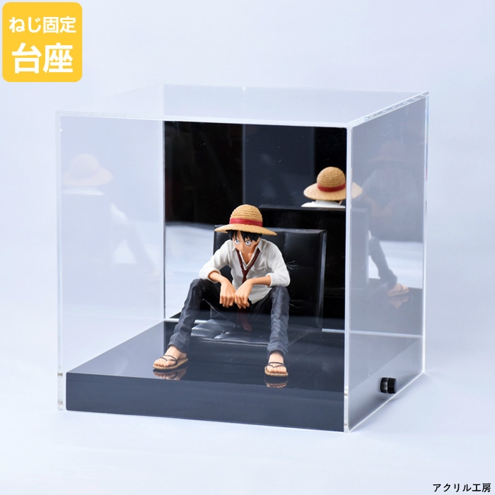 k.ok　804040 サイドアクリル W400mm H400mm D400mm<br>【台座なし】透明・背面ミラー正方形