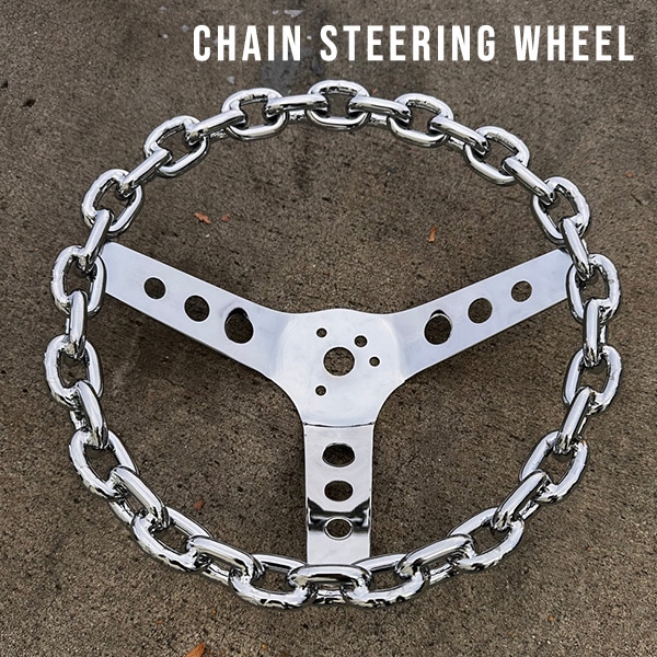 チェーンステアリング Chain Steering Wheel 11インチ 28cm クローム