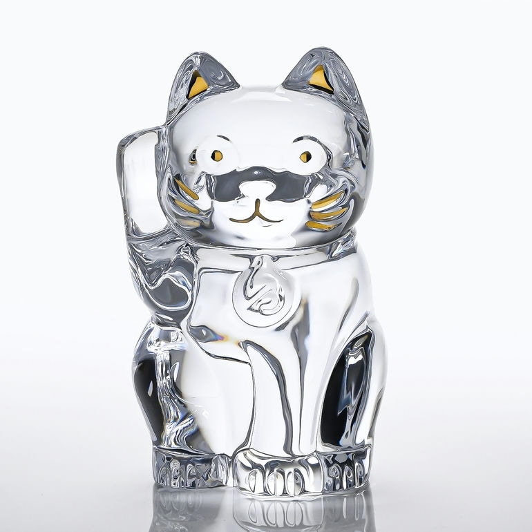 バカラ 名入れ対応 Baccarat フィギュア オーナメント 招き猫 クリア