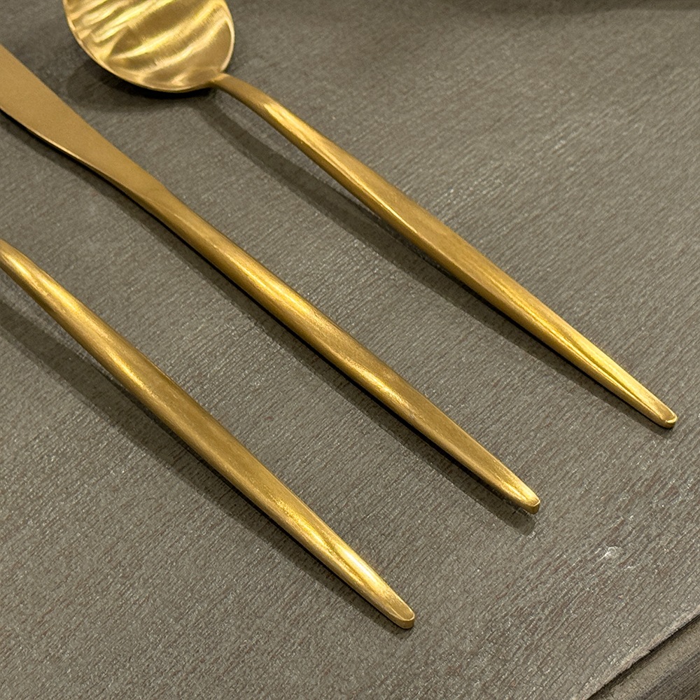 ステンレス ゴールドカトラリー3点セット（フォーク・ナイフ・スプーン
