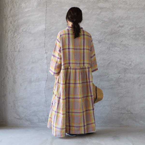 ICHI Antiquite's イチアンティークス リネンコットンチェックシャツ