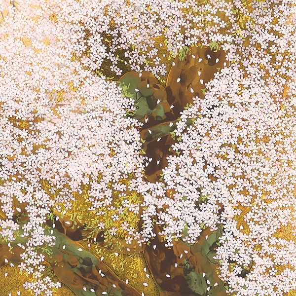 新品】中島千波 『醍醐寺三宝院枝垂桜..』ポスター 複製画 額付き 金色