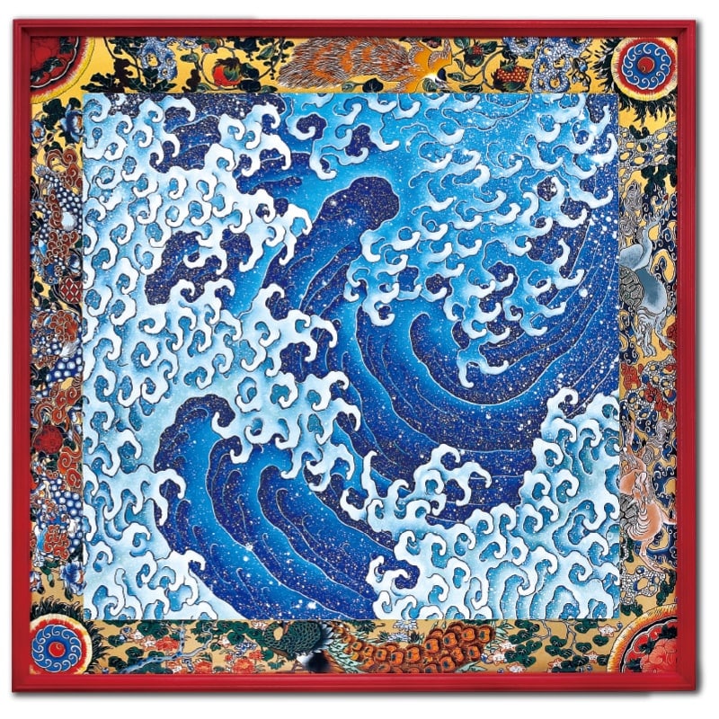 深川万年橋下』 葛飾北斎 F4号 浮世絵 複製名画 額装付【ポイント5