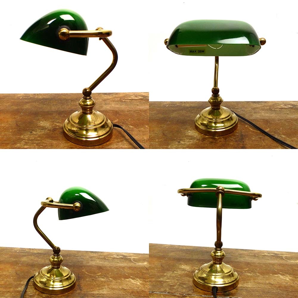 レトロな雰囲気の ミニ バンカーズランプ(ライト) デスクライト