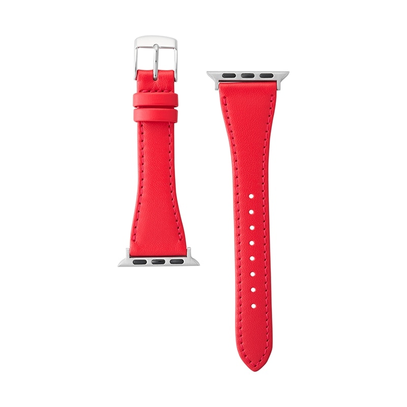 アップルウォッチ用バンド ウォッシャブル 牛革 レッド RWC039R