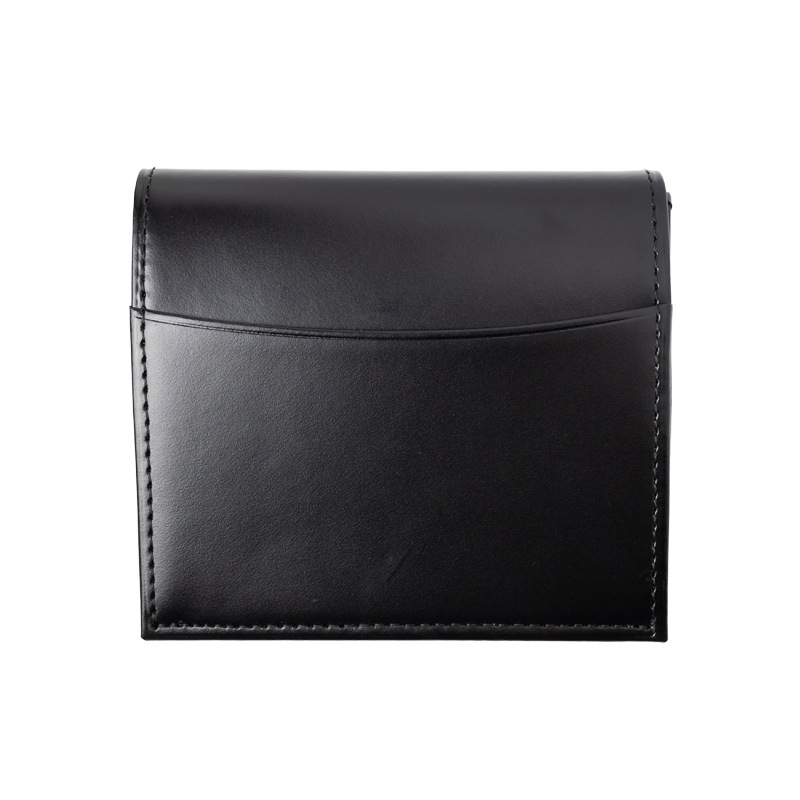 さとり コンパクト財布 松阪レザー 硯（ブラック） HCK65A-Z | 革小物