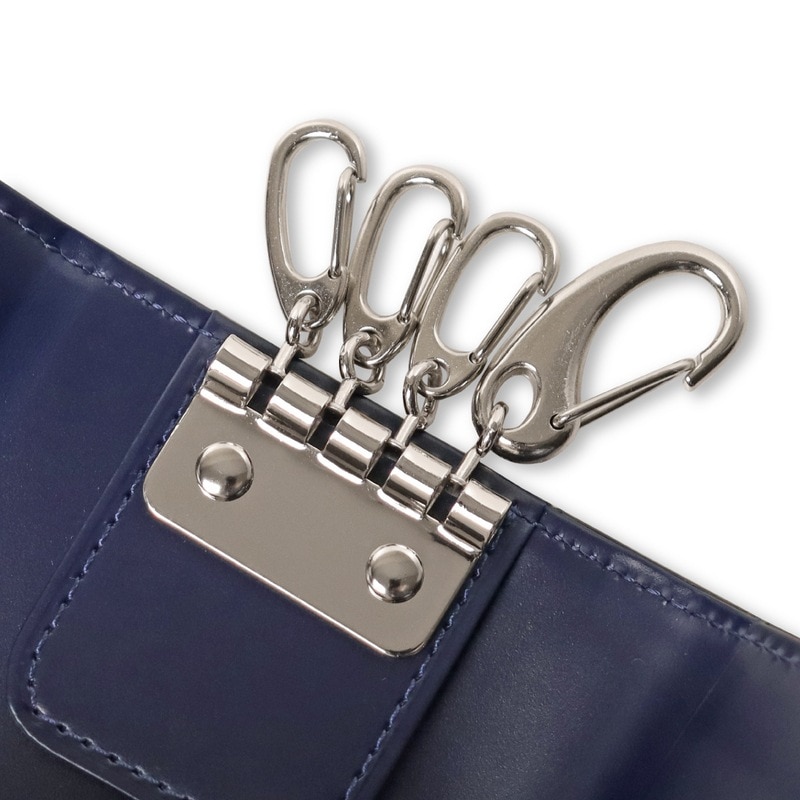 さとり キーケース 松阪レザー 硯（ブラック）×墨（マットブラック