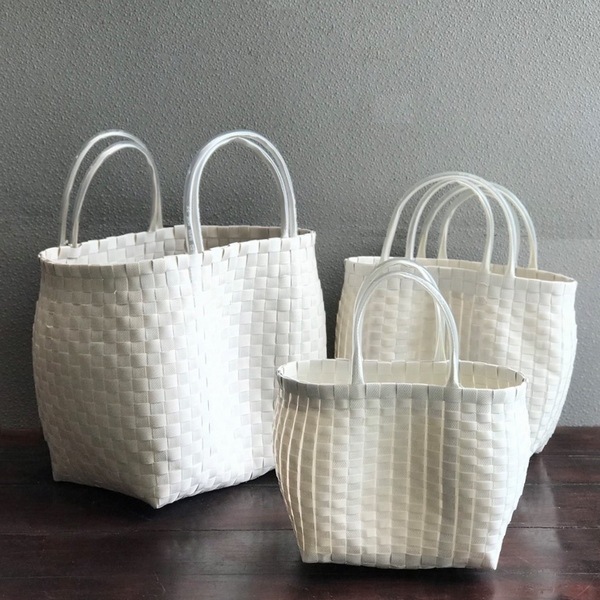 プラかごバッグ PPバッグ 【ホワイト】【S・M・L】 | バッグ