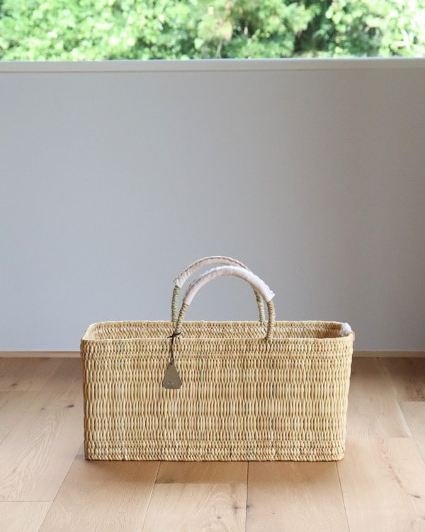 WARANGWAYAN ワランワヤン｜ストローバスケット 浅型 ホワイト L