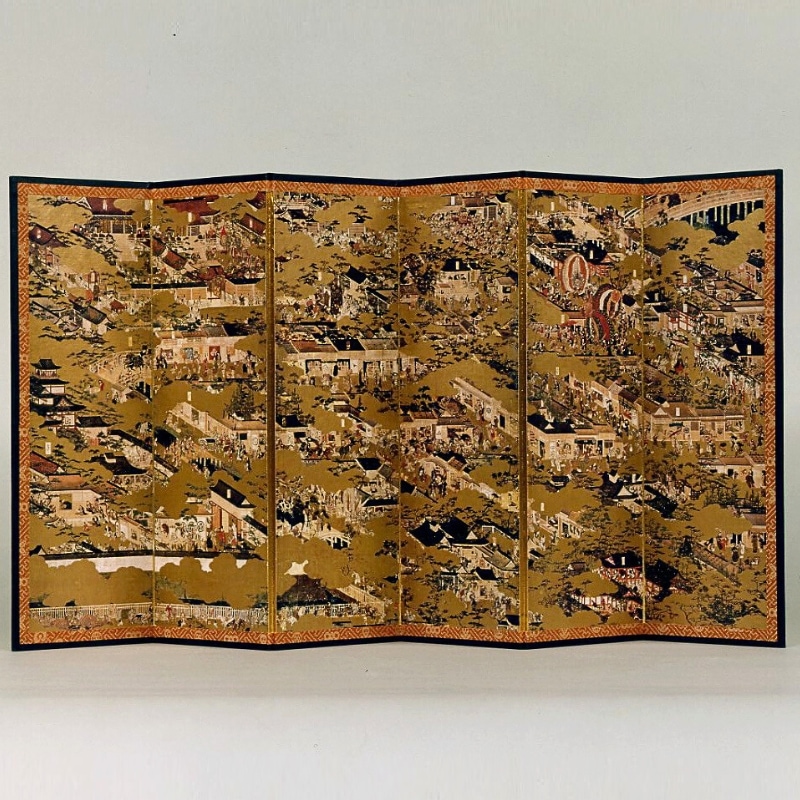縮小屏風〈国宝 洛中洛外図（舟木本）〉岩佐又兵衛京都便利堂