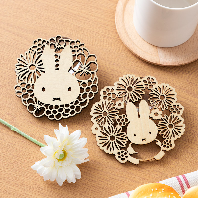 Flower Miffy 木製コースター2種 アートフラワーセット | グッズ商品
