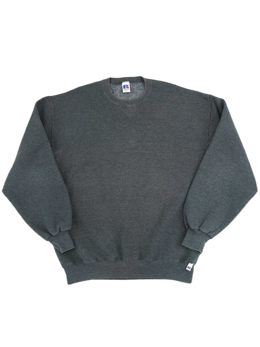 90's RUSSELL ATHLETIC 前V 無地スウェット グレー 表記(XLT) USA製