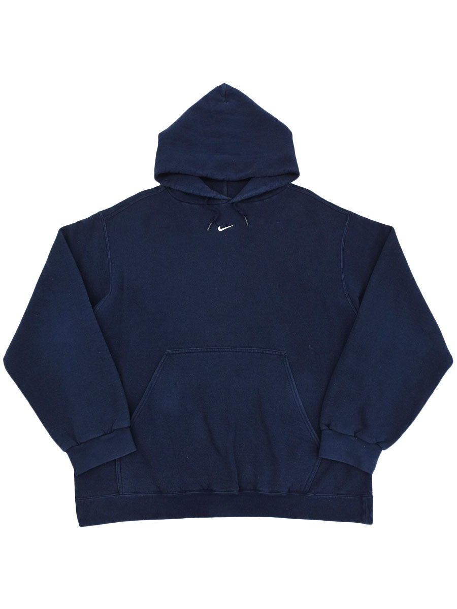 90's NIKE センタースウォッシュ刺繍 スウェットパーカ ネイビー 表記