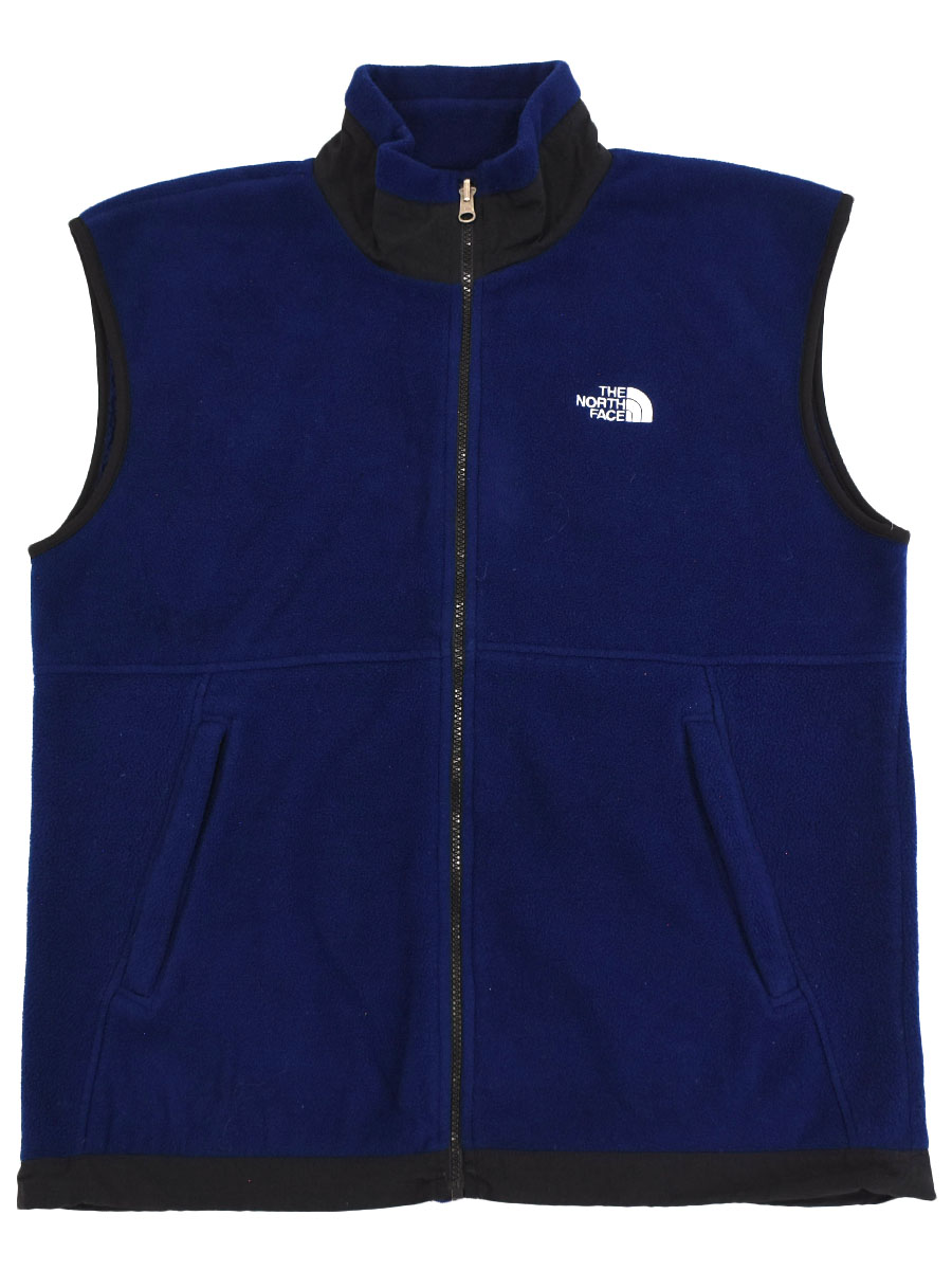 90's THE NORTH FACE フリースベスト ネイビー×ブラック 表記(L) USA製