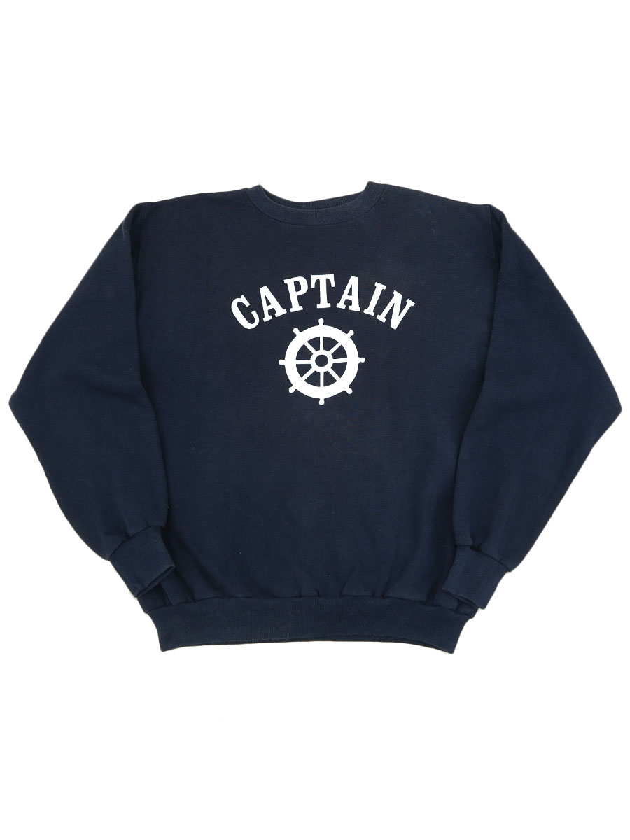 70's RUSSELL 金タグ ''CAPTAIN'' セットインスリーブ スウェット 表記