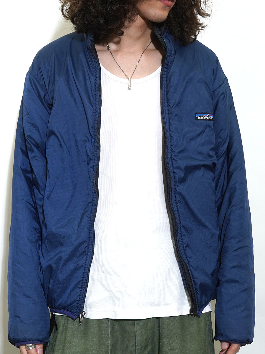 90's パタゴニア パフボールジャケット ストーンブルー/ブラック 表記