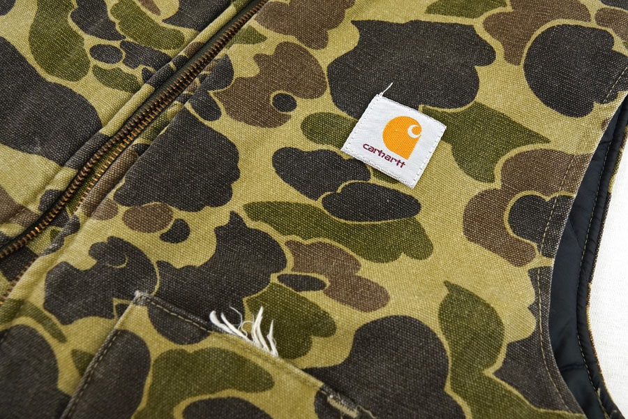 80's カーハート ダックベスト カモ 実寸(L位) | すべての商品