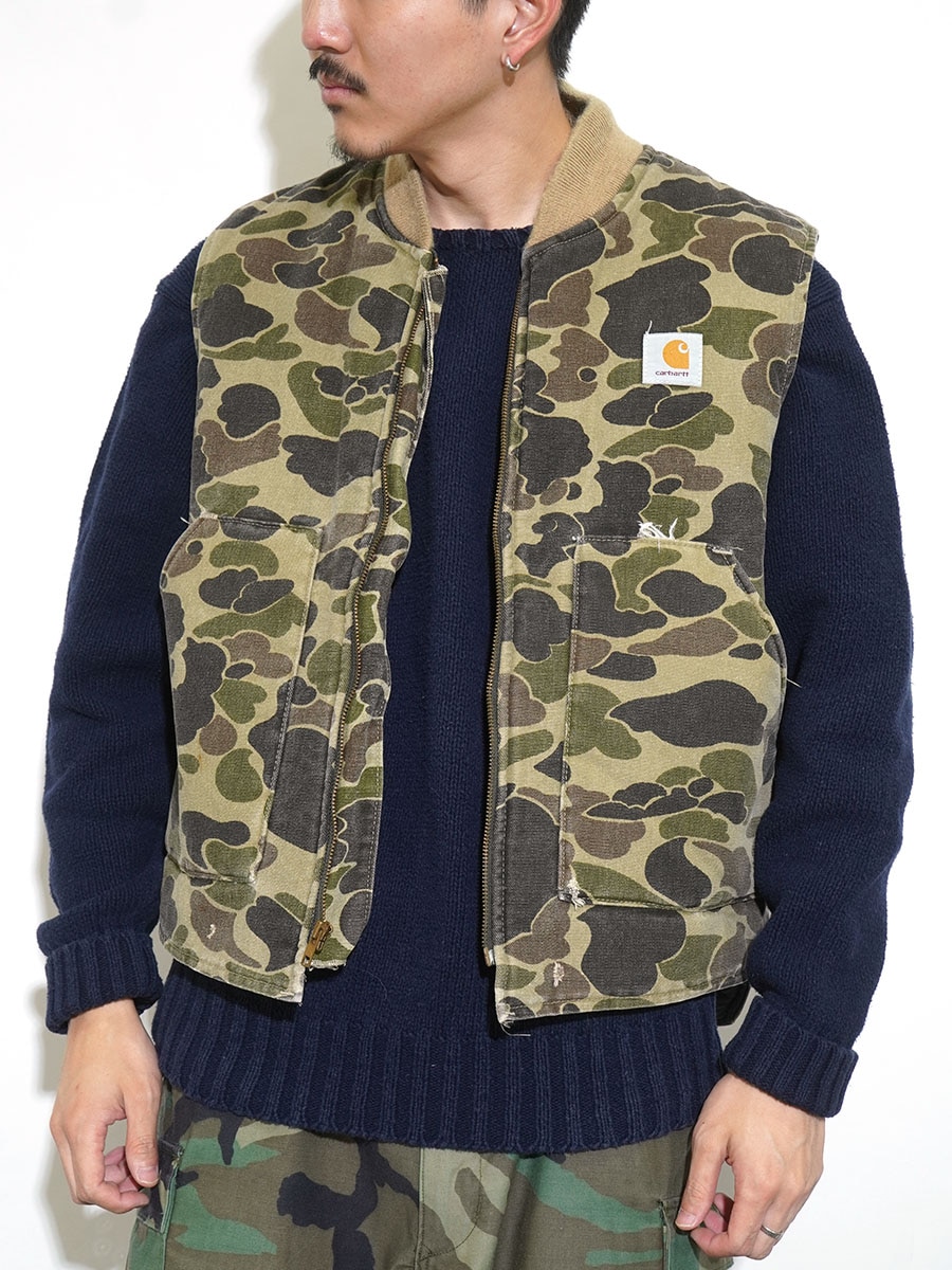 80's カーハート ダックベスト カモ 実寸(L位) | すべての商品