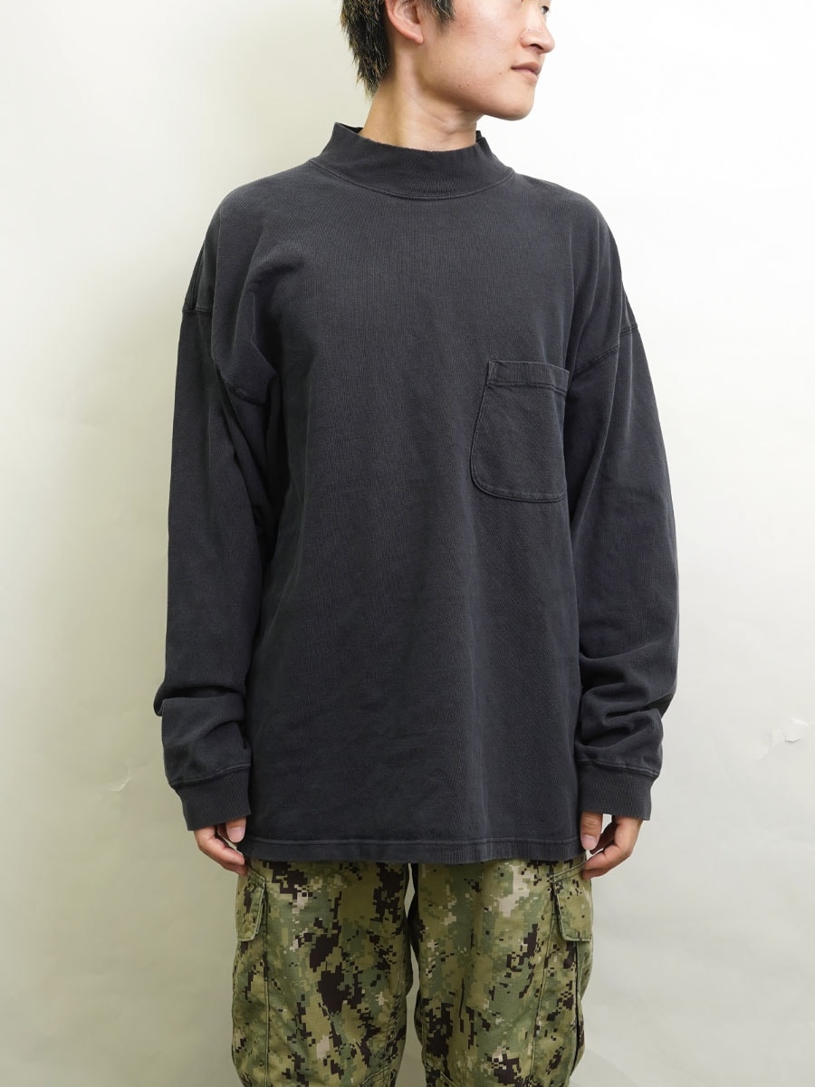 80's 黒タグ エディバウアー モックネック L/S ポケットTシャツ 表記