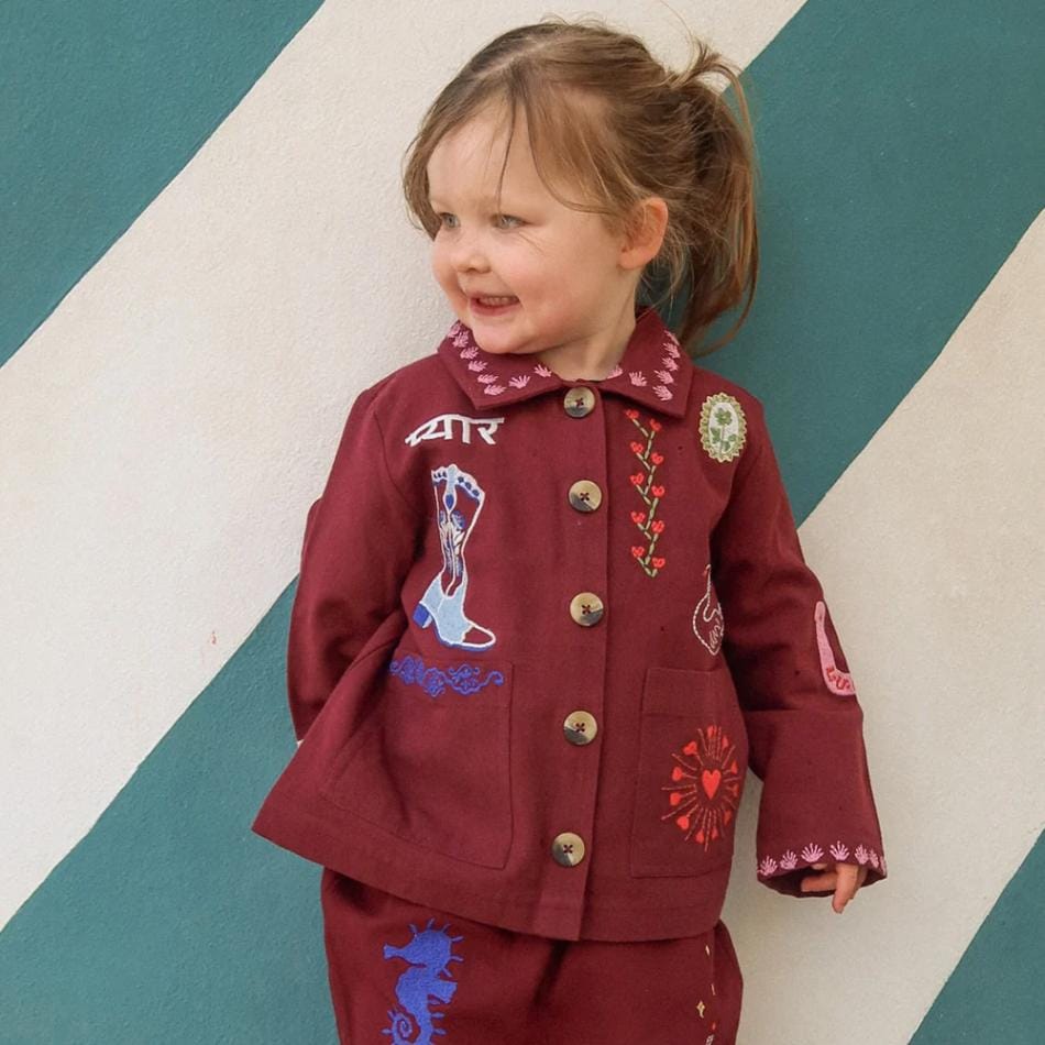 ジャケット キッズ ベビー My MINI Jacket Burgundy SISSEL EDELBO