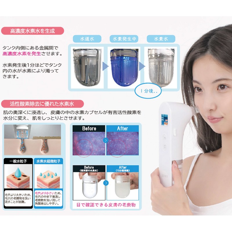 水素ウォータークレンジング ハイドロワン 毛穴洗浄吸引美顔器 家庭用