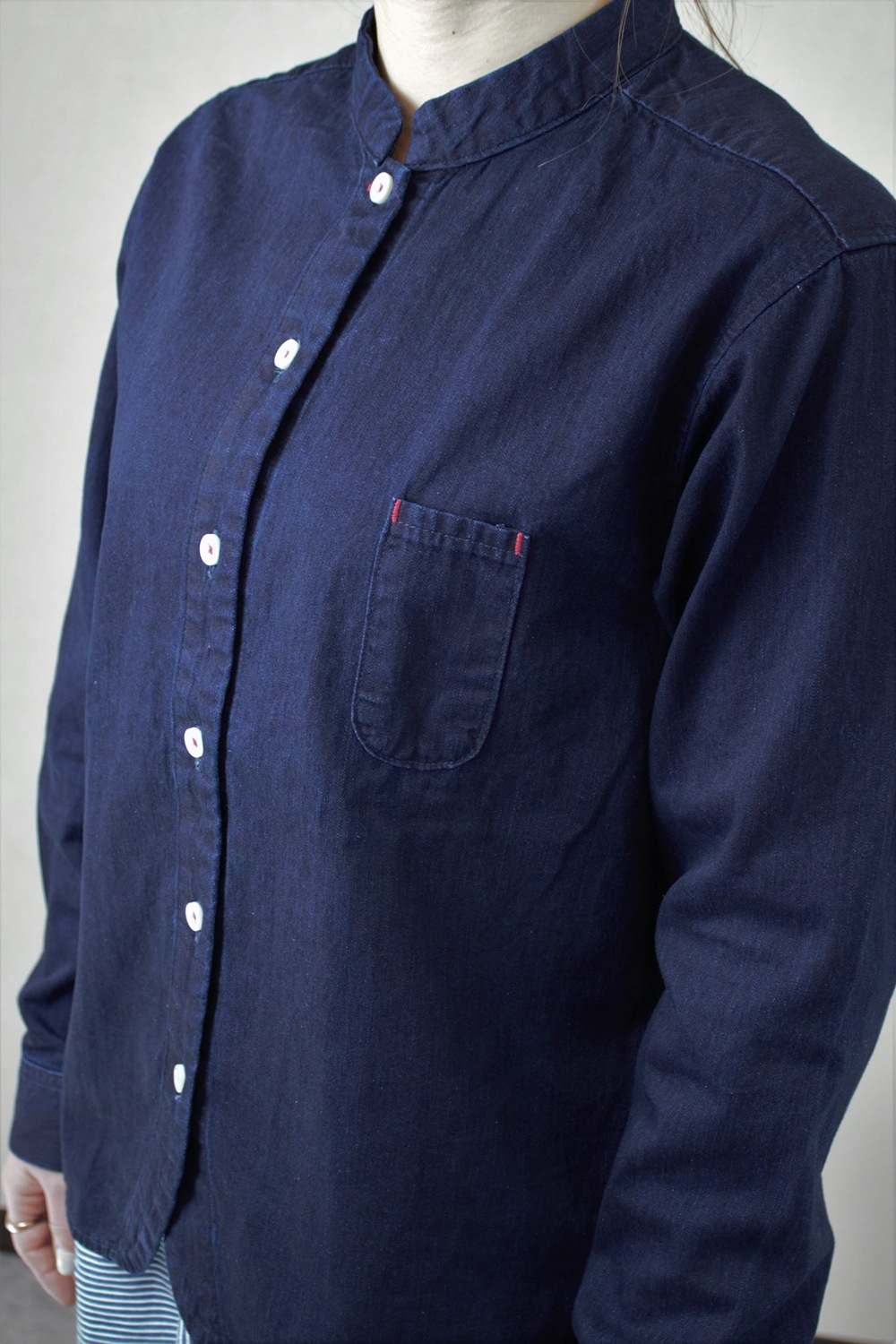 BlueTrick】 レディーススタンドカラーシャツ デニム | シャツ