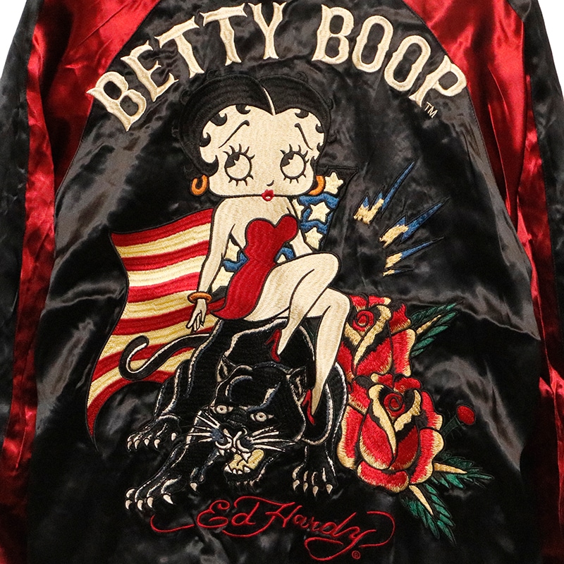ED HARDY × BETTY BOOP 刺繍 リバーシブル スカジャン （ BED-2401