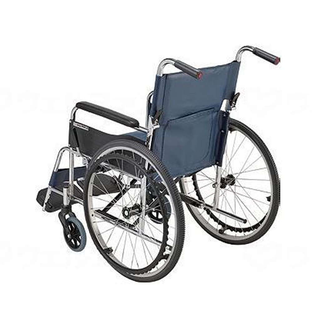 自走式スチール製車椅子EX-11KGS 背折れ 座幅42cm ノーパンクタイヤ